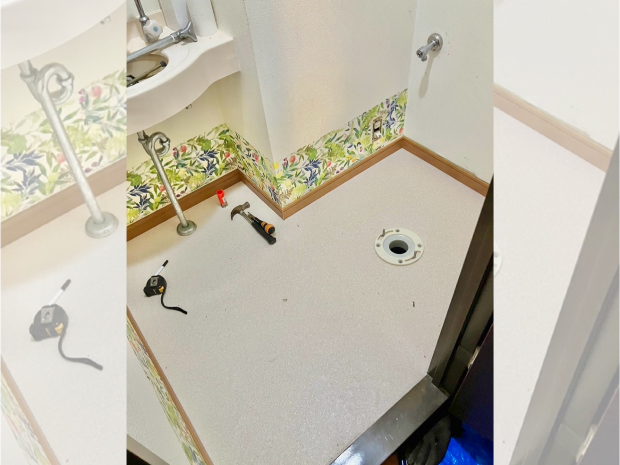 トイレ便器の交換と同時に床の貼り替え - YS設備